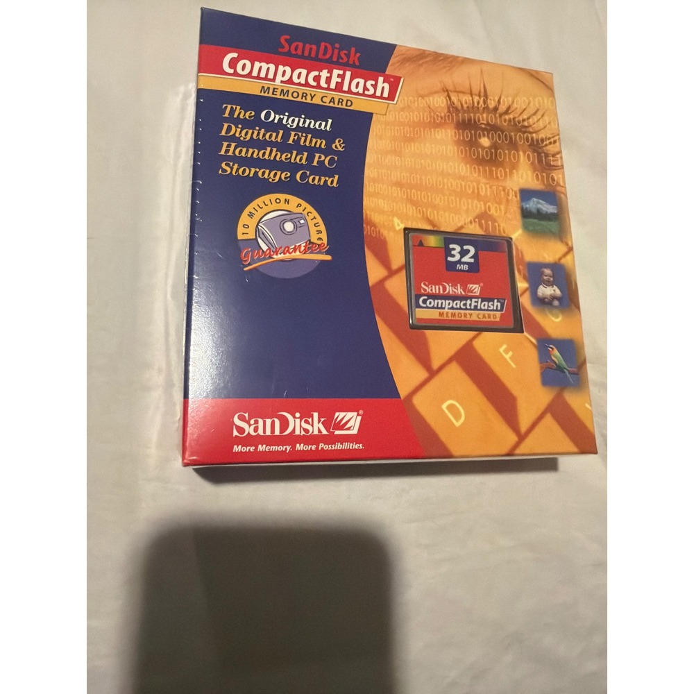 SanDisk 32MB CompactFlash Memory Card SDCFB-32-144 Vintage New Sealed Box